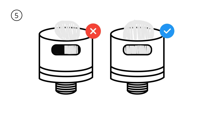 Aérez le coton de façon à ce qu'il bouche les airflows